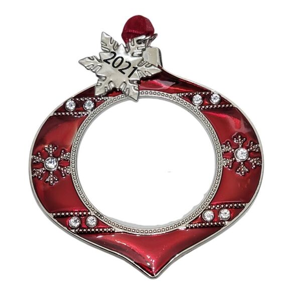 Maroon & Silver Ornament With Photo - Picture 3 of 3